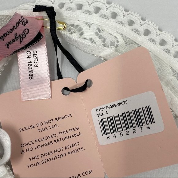 Agent Provocateur Daizy White Thong AP3 Medium NWT - Picture 11 of 11